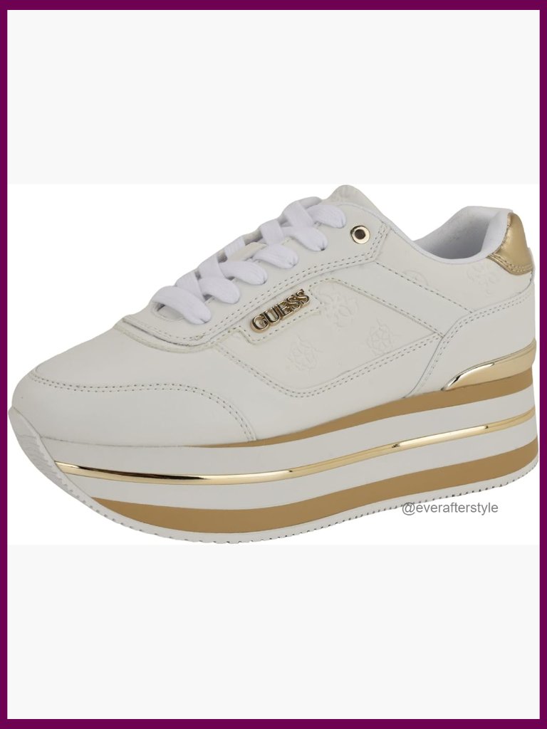 Platform Fashion Sneakers With Chunky Sole And Gold Accents